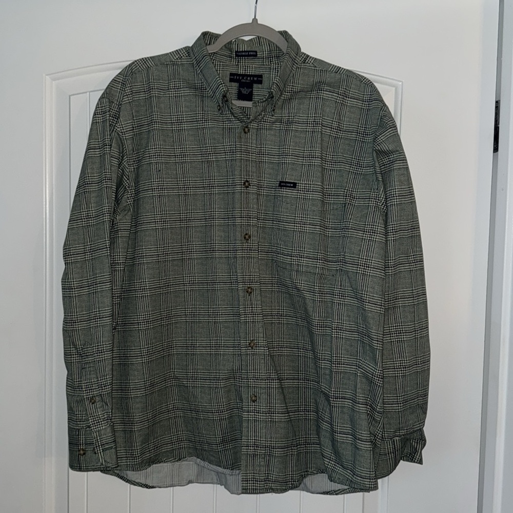 Green Plaid Men's Vintage Shirt